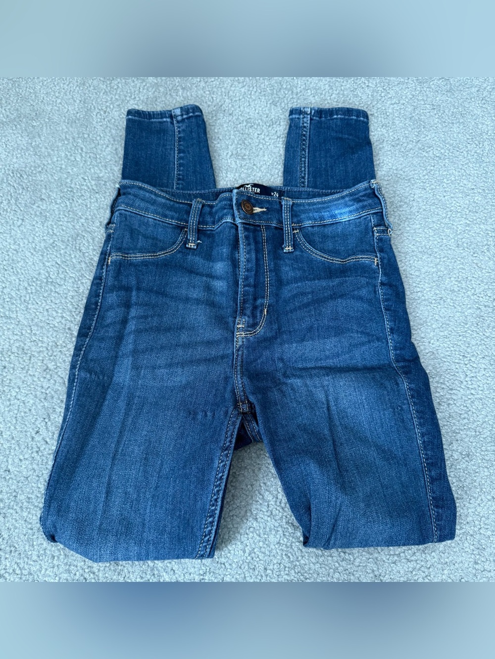 Hollister High Rise Jean Legging in Classic Blue Women's Jeans Size 24 EUC